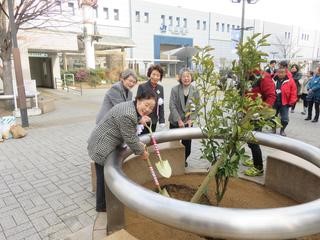 写真：新長田駅前記念植樹会