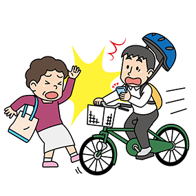ながらスマホ運転のイラスト