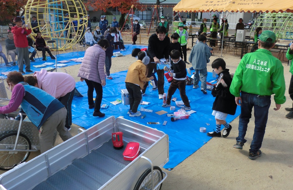 入江防災運動会資機材探し