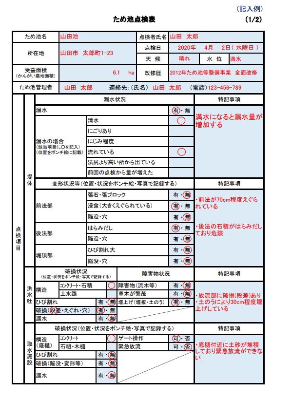 記入例表