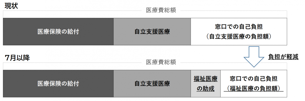 福祉医療助成制度との併用イメージ