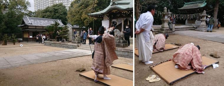 奥畑大歳神社 弓引き神事3