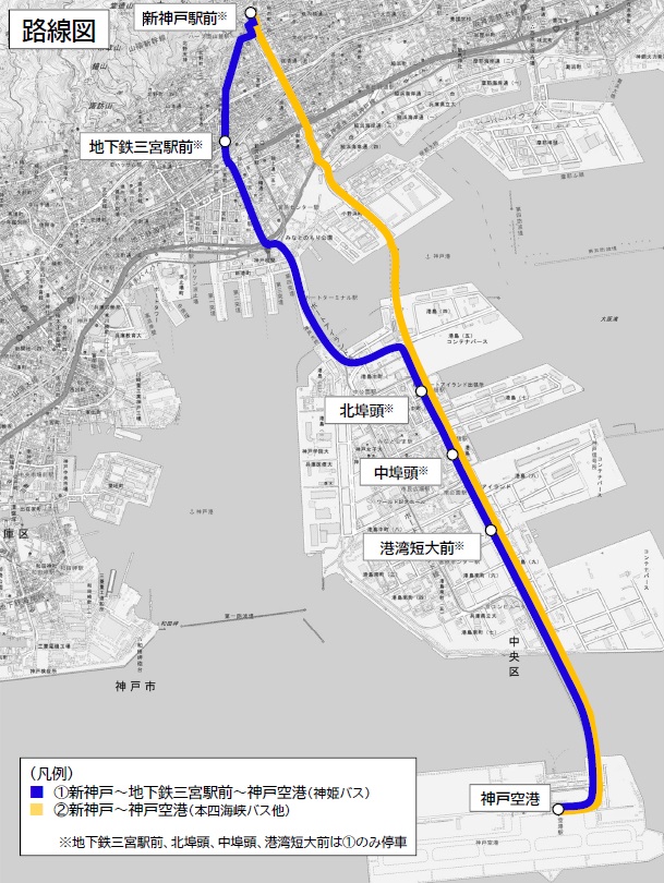 マリンエアシャトルの路線図