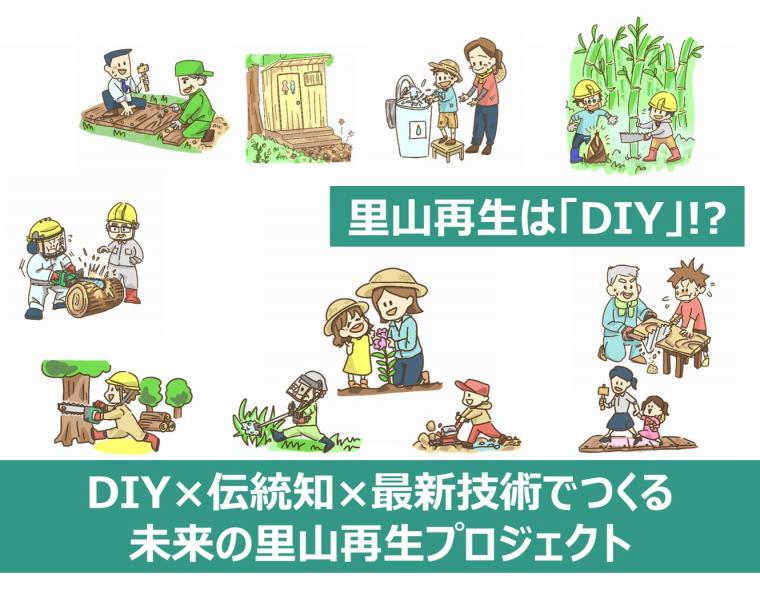 里山再生はDIY!?プロジェクトイラスト