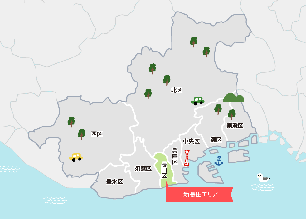 画像：神戸の全体地図