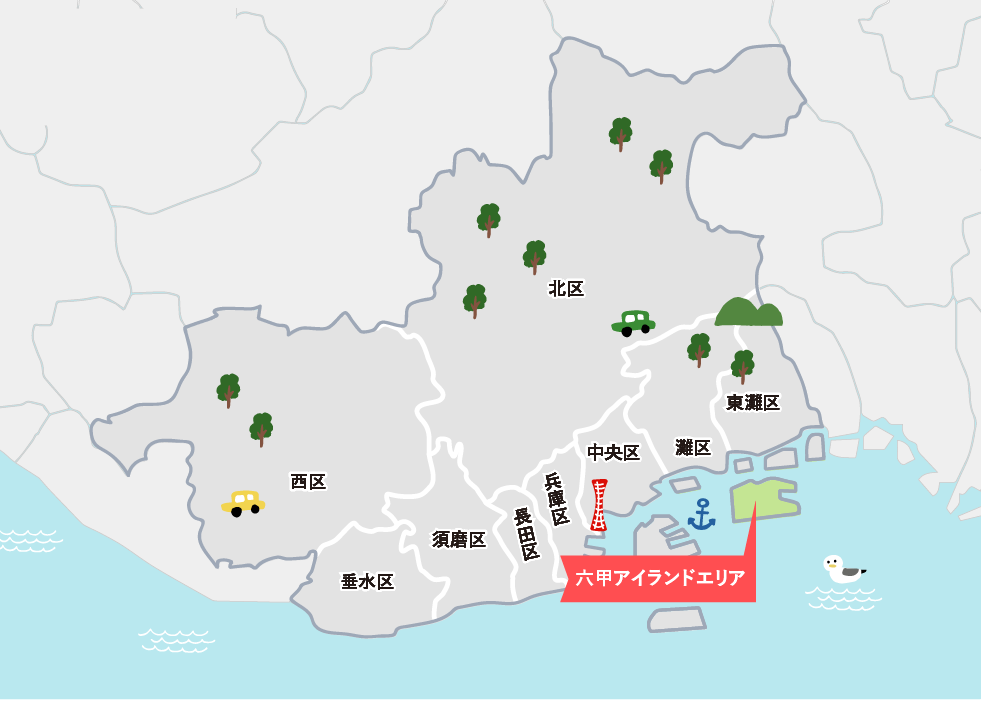 画像：神戸の全体地図