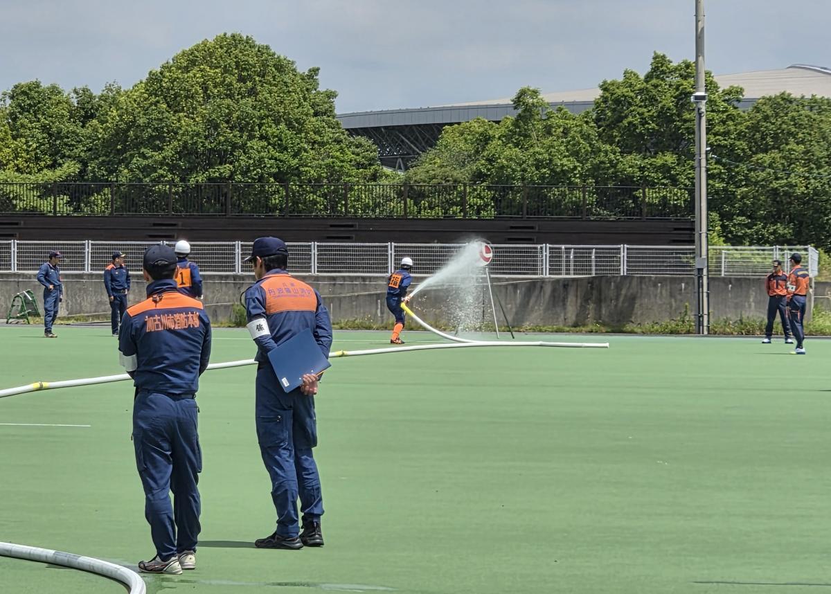 兵庫県消防操法大会の様子